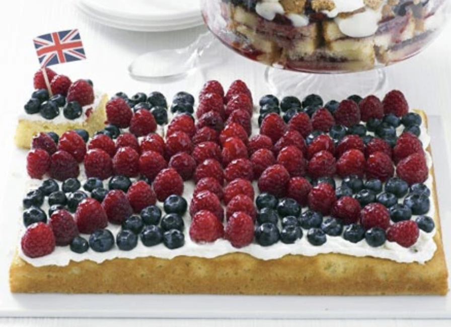 Union Jack Berry Cake